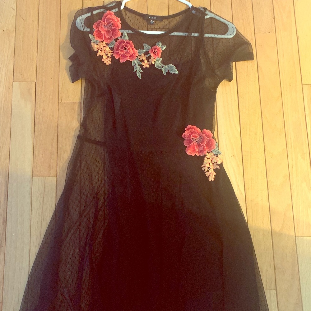 Beautiful mesh dress! Body-con shaper once it’s on